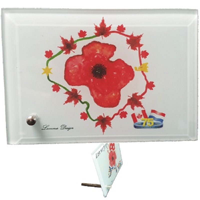 Glassdeco's 13x9cm with picture Poppy design by Lammie