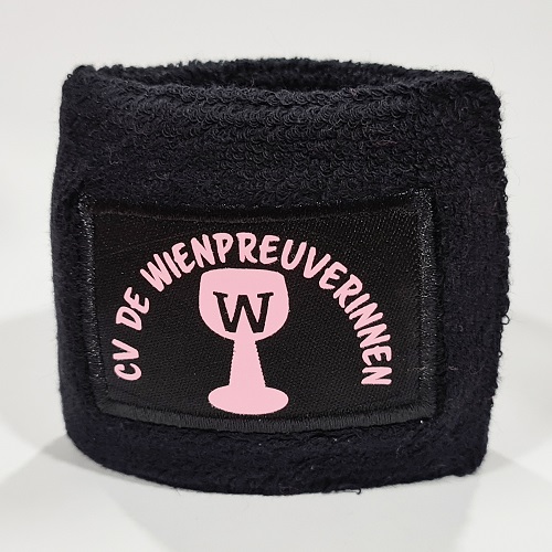 Polsbandje zwart met logo opdruk
