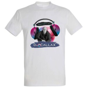 T-Shirt Wit Heren Ronde Hals met Full color opdruk DJ Callax