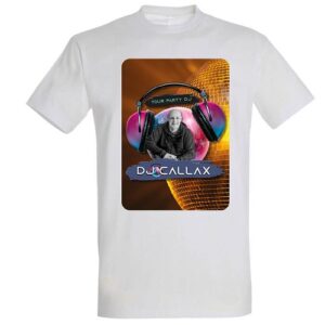 T-Shirt Wit Heren Ronde Hals met Full color opdruk DJ Callax