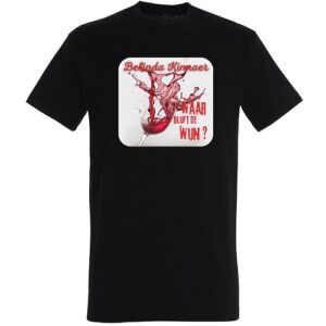 T-Shirt Zwart Heren Ronde Hals met opdruk
