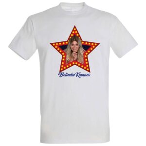 T-Shirt Wit Heren Ronde Hals met opdruk