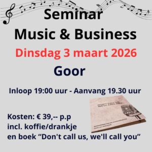 Seminar Music & Business dinsdag 3 maart 2026