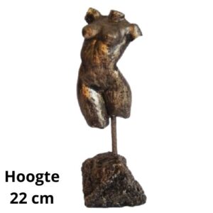 Torso Vrouw op sokkel - handbeschilderd - 22 cm hoogte