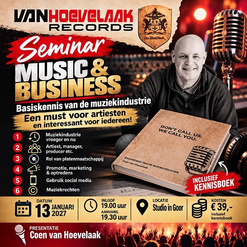 Seminar Music & Business woensdag 13 januari 2027